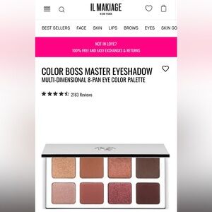 IL MAKIAGE COLOR BOSS MASTER EYESHADOW
MULTI-DIMENSIONAL 8-PAN EYE COLOR PALETTE